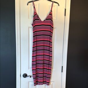 Express Pink and Purple Spaghetti Strap Midi Dress